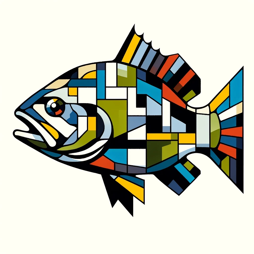 幾何学模様の海 - 立体派ブラックバス