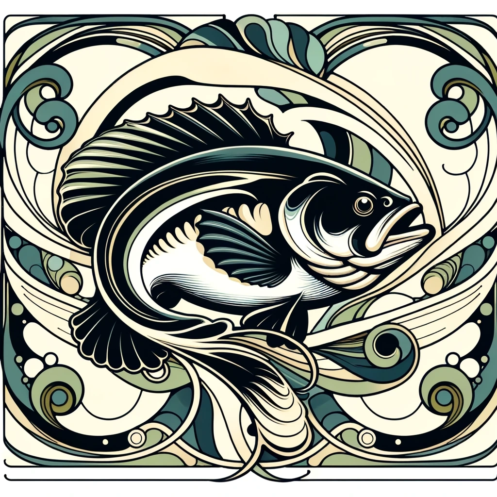 アールヌーボーの水流 - エレガンスなブラックバス