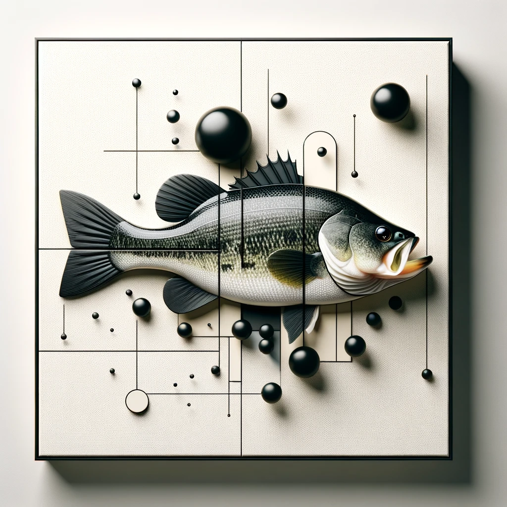 幾何学的海洋 - コンセプチュアルアートのブラックバス
