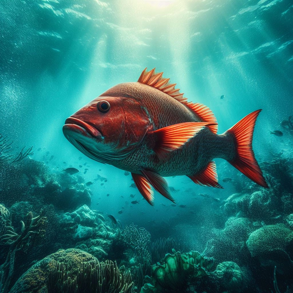 雄々しく遊泳する真鯛